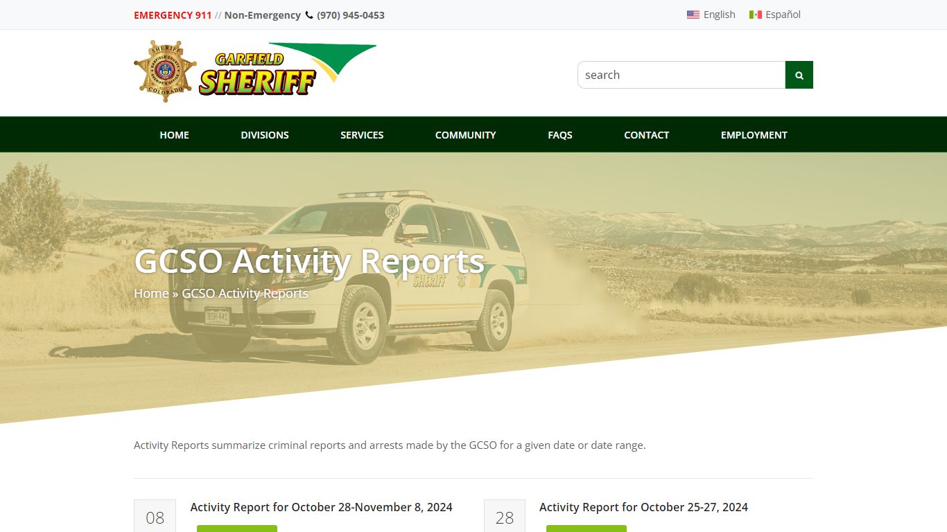 GCSO Activity Reports - Garfield County Sheriff Colorado