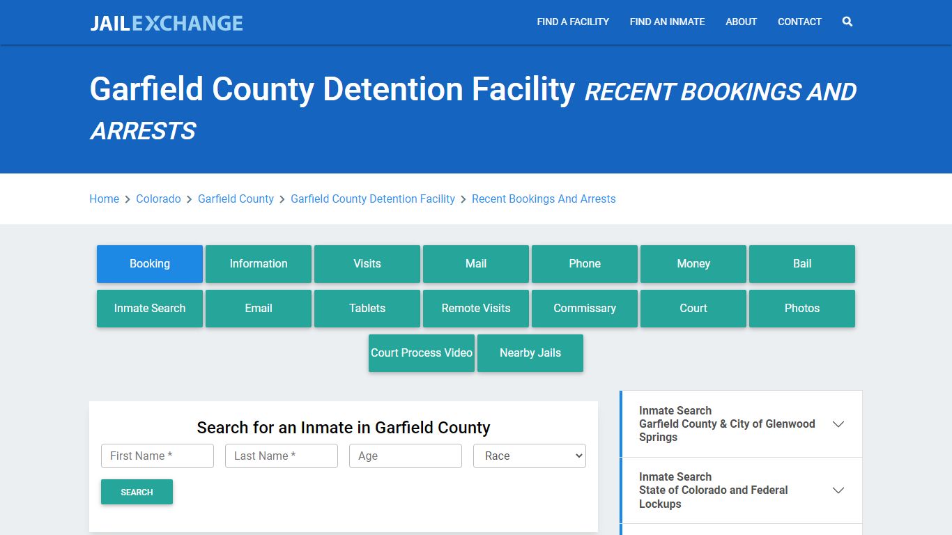 Garfield County Detention Facility Recent Bookings And Arrests